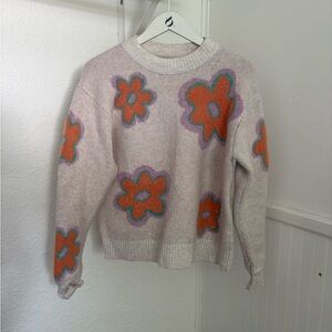 Cozy Groovy Floral Knit Sweater